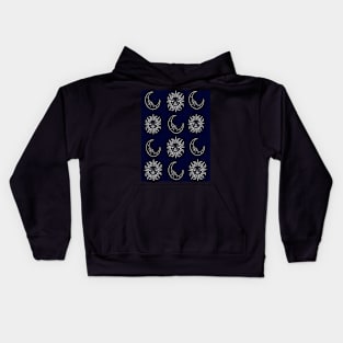 Silver sun and moon print Kids Hoodie